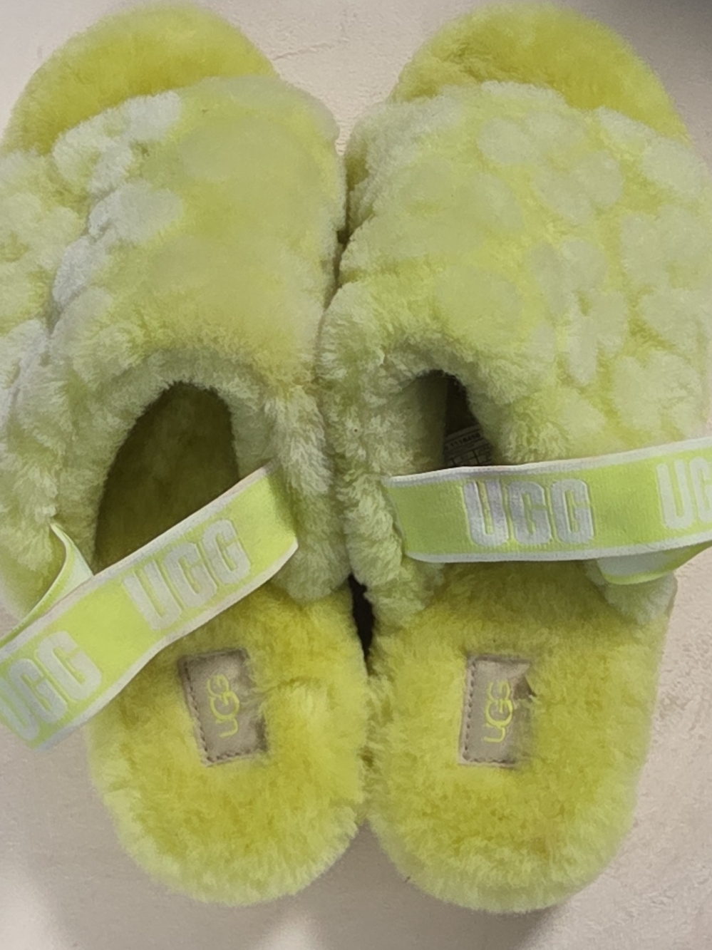 UGG Wonens Fluff Yeah Slide - Neon Yellow